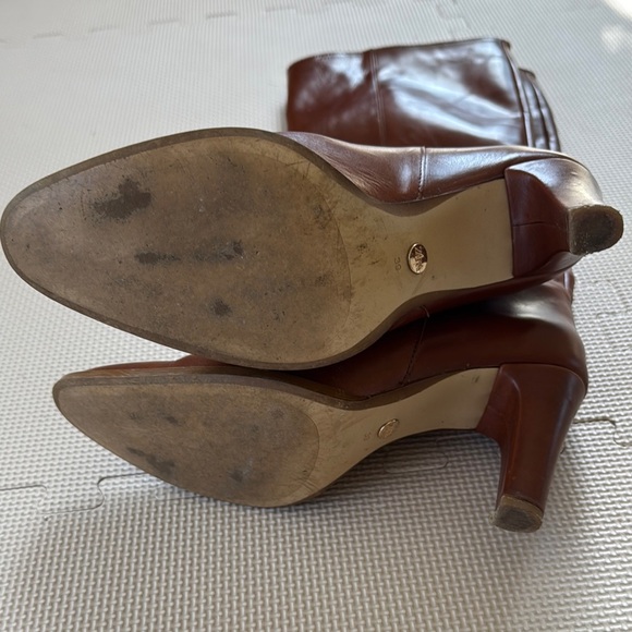 Zara Brown Knee High Brown Leather Boots - Picture 6 of 7